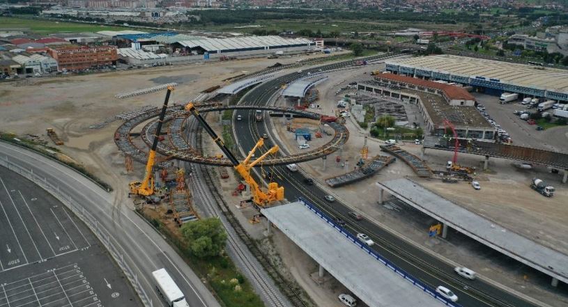 Imagen de las obras del nuevo acceso al puerto