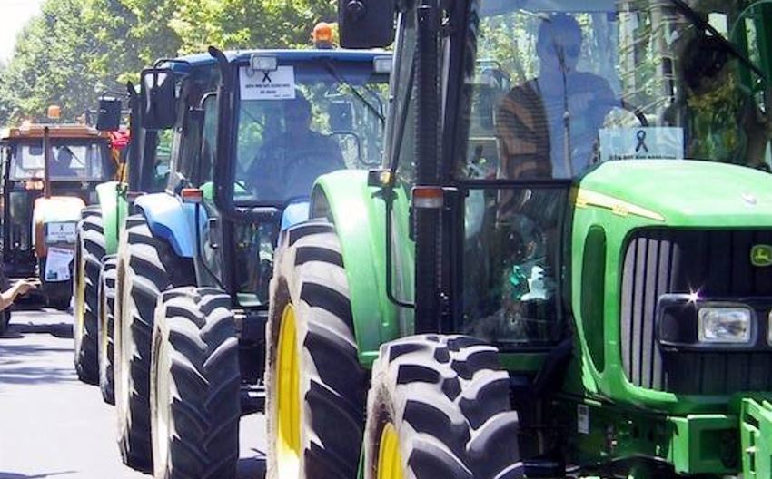 Imagen de las tractoradas de las organizaciones agrarias