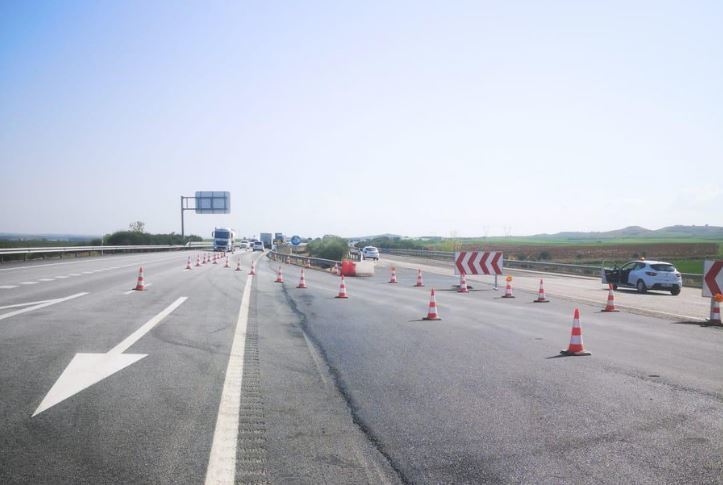 Imagen de las obras en la A-66 León-Benavente