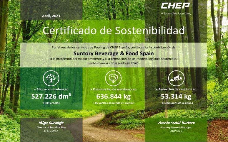Certificado de Sostenibilidad de CHEP