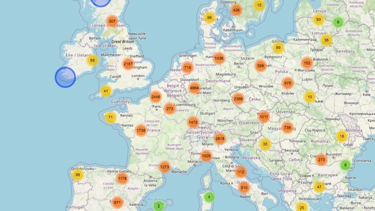 Según un estudio, estos serían los puntos para la infraestructura de carga para camiones eléctricos en Europa