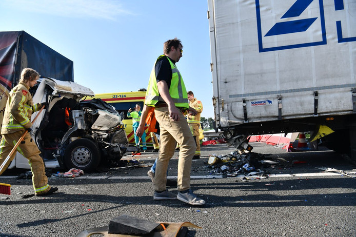 Caos en la A67 cerca de Someren el miÃ©rcoles por la maÃ±ana.