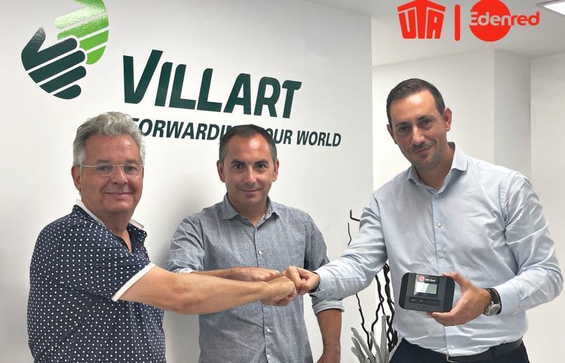 De izquierda a derecha, Josep Villart, accionista principal de Villart Logistic, Pedro Vargas, director general de Villart Logistic, y Alfonso Díaz, director general de UTA España y Portugal