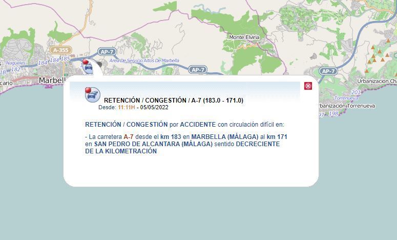 Indicación de la incidencia por parte de la DGT