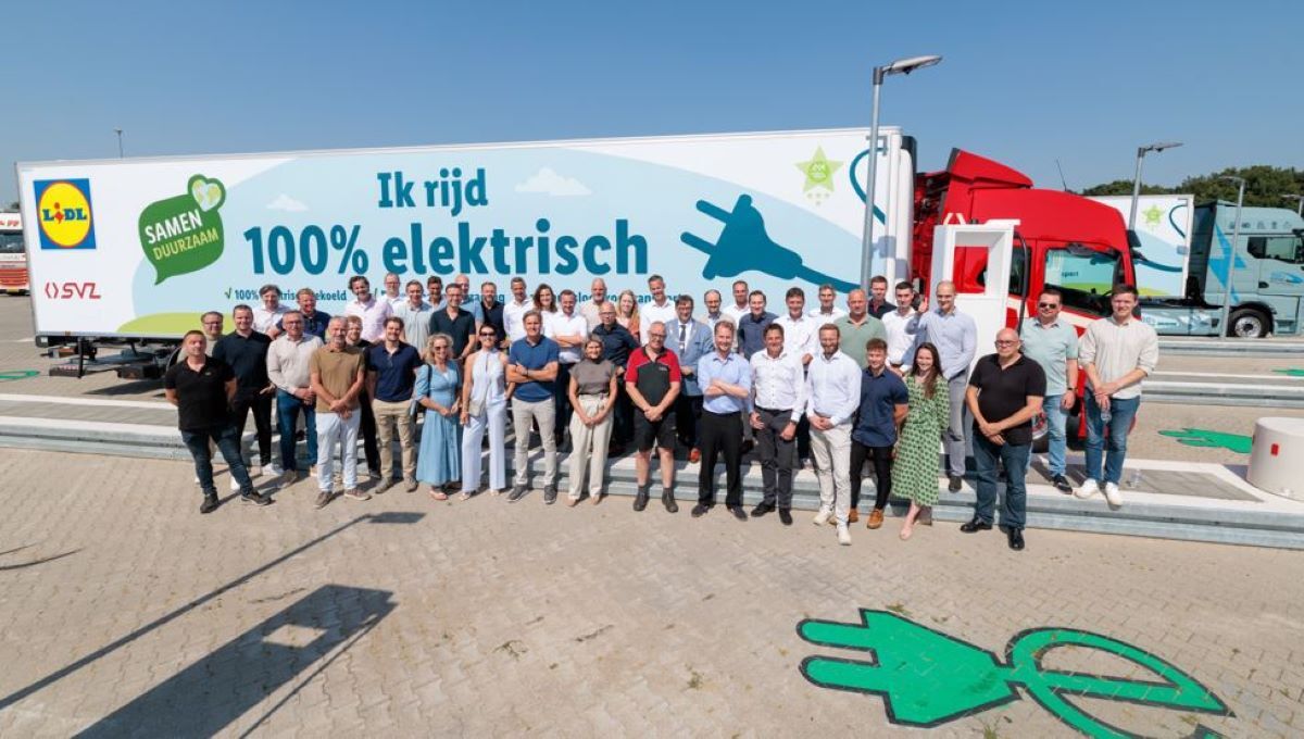 Lidl inaugura una estación de carga rápida para camiones eléctricos en Países Bajos. Foto:. Lidl
