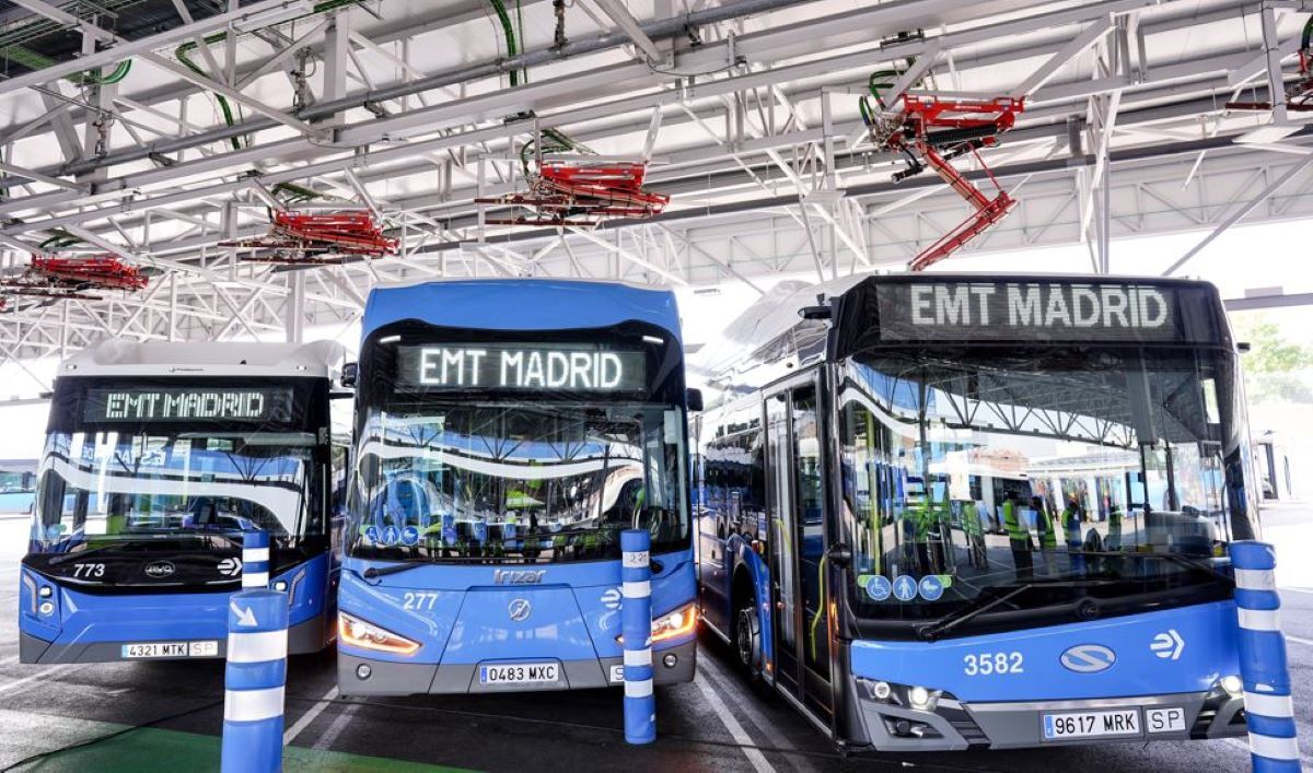 Madrid tiene una flota de 450 autobuses eléctricos y 45 líneas 100 % electrificadas. Fotos: Ayuntamiento de Madrid