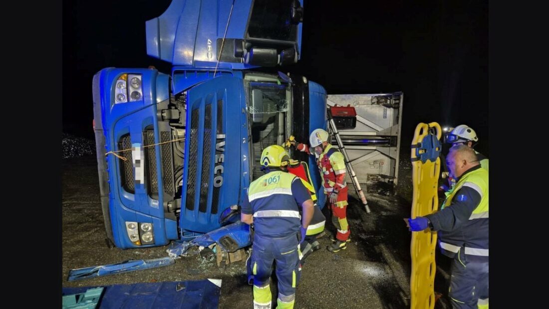 Imagen del accidente. Foto: @112Cantabria