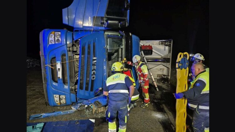 Imagen del accidente. Foto: @112Cantabria