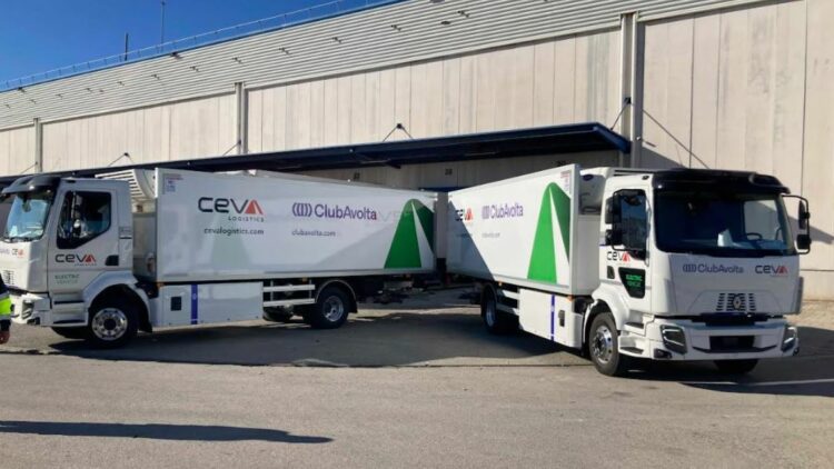 Imagen de los camiones eléctricos. Foto: CEVA Logistics