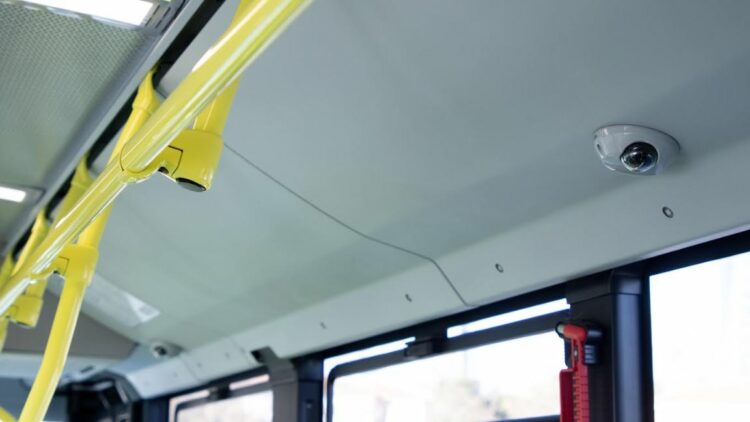 Imagen de una cámara en un autobús. Foto: EMT Madrid