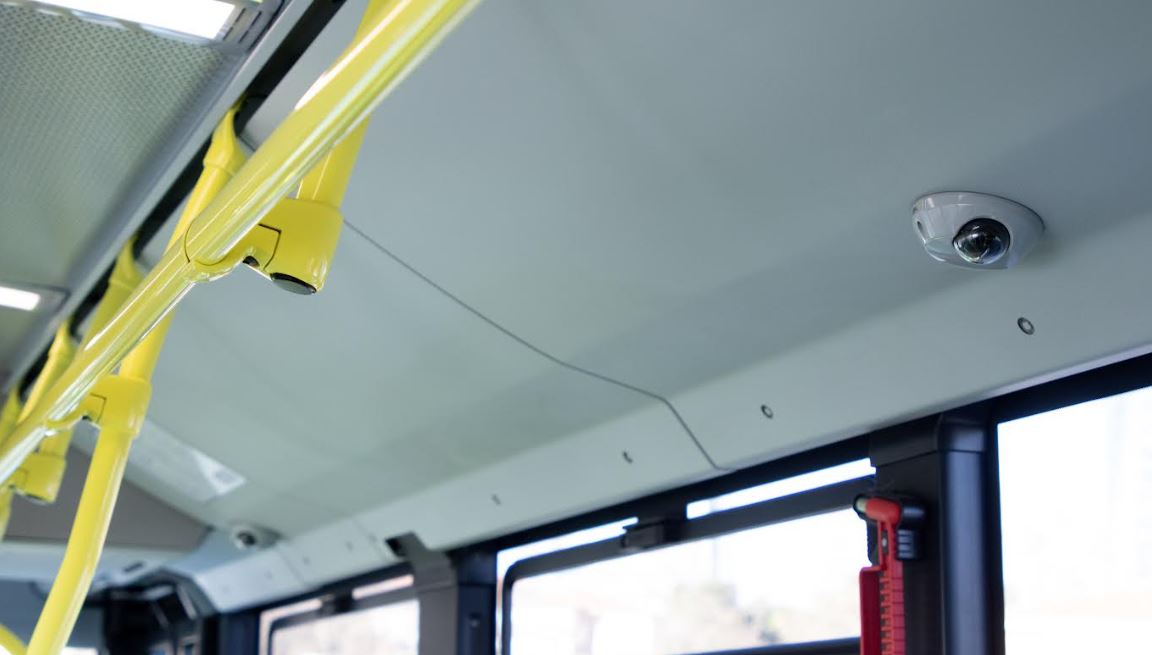 Imagen de una cámara en un autobús. Foto: EMT Madrid