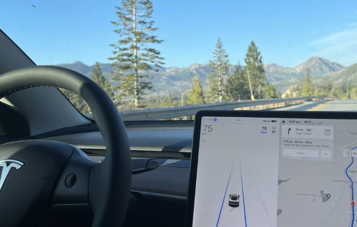 Imagen de la conducción autónoma de Tesla