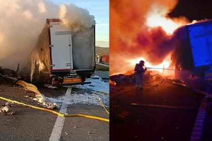 Cortada la AP-7 en Tarragona por un accidente con tres camiones implicados