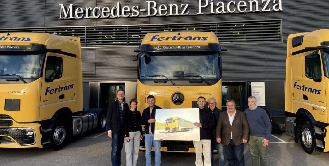 120 nuevos camiones Mercedes-Benz Actros L ProCabin para Fertrans. Foto: Daimler Truck Italia 120 nuevos camiones Mercedes-Benz Actros L ProCabin para Fertrans