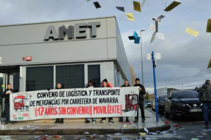 Continúan las movilizaciones en el transporte por carretera y la logística en Navarra