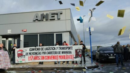 Continúan las movilizaciones en el transporte por carretera y la logística en Navarra