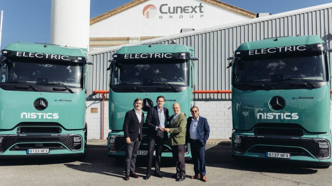 Nistics incorpora a su flota 5 camiones eléctricos Mercedes-Benz eActros 600 LS