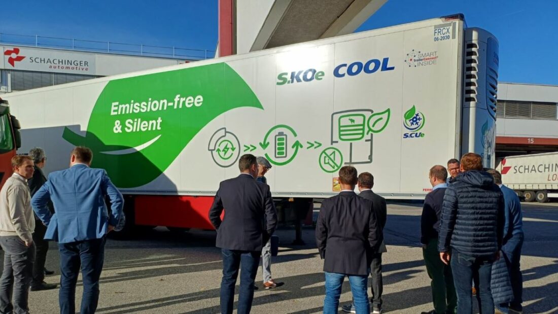 Schmitz Cargobull presenta el semirremolque totalmente eléctrico S.KOe COOL en Austria. Foto: Schmitz Cargobull Schmitz Cargobull presenta el semirremolque totalmente eléctrico S.KOe COOL en Austria