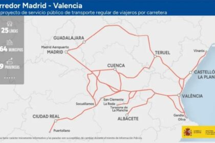 Transportes somete a información pública el Corredor Madrid-Valencia la concesión de transporte de viajeros por carretera
