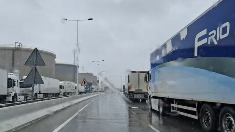 Los camiones no pueden acceder al Puerto de Algeciras porque tiene más de 2.800 en su interior