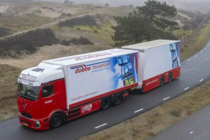 Dobbe Transport realiza transporte de larga distancia en el Benelux con el eActros 600