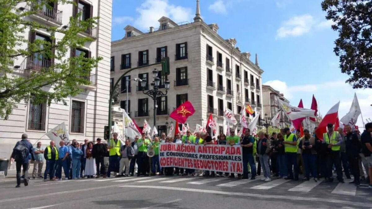 Los conductores profesionales se manifestaron en Santander por la jubilación anticipada