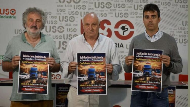 USO, SCAT, CNT y CGT en Cantabria llaman a la movilización a los conductores por el bloqueo de la jubilación anticipada