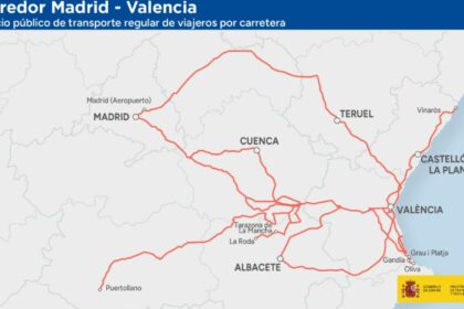 Nuevo corredor del mapa concesional para rutas entre Madrid y Comunitat Valenciana