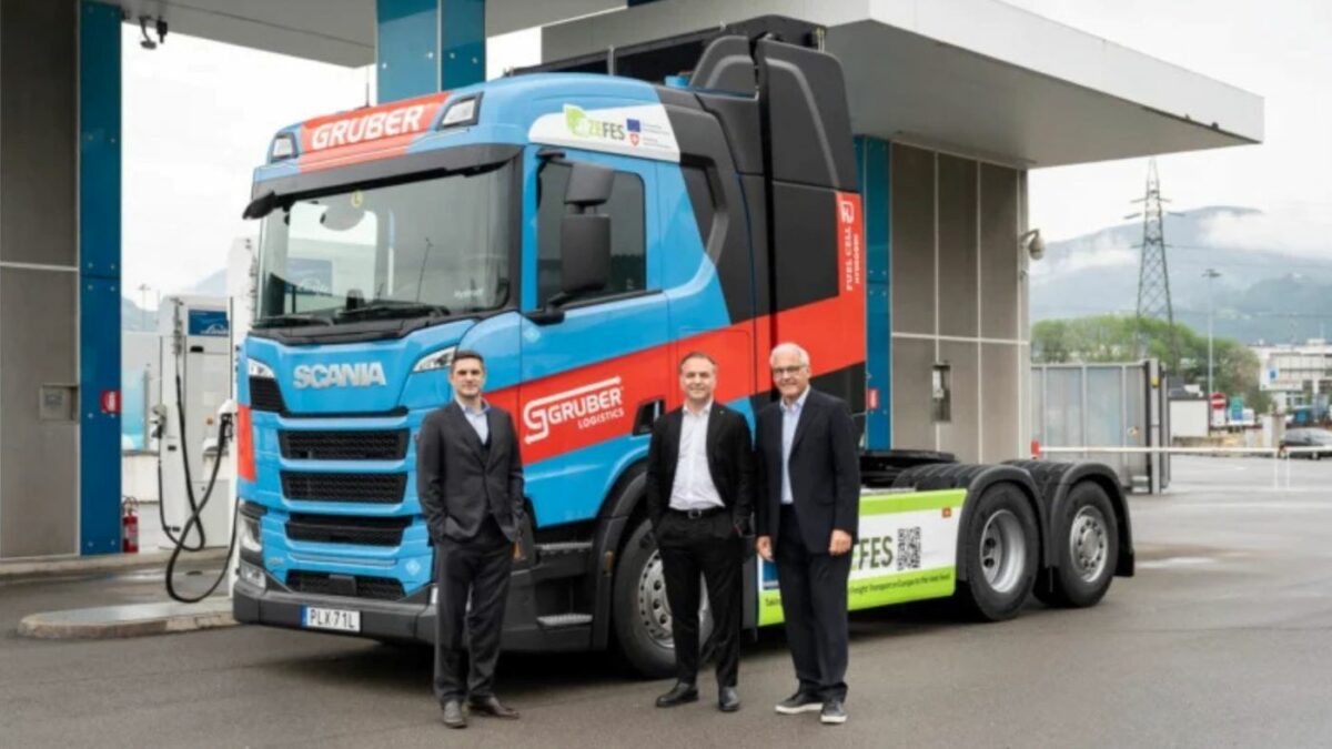 Scania y Gruber Logistics prueban el primer camión de hidrógeno en Italia