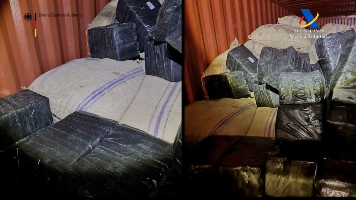 Foto: Agencia Tributaria Dos detenidos e incautadas 8 toneladas de cocaína ocultas en un contenedor