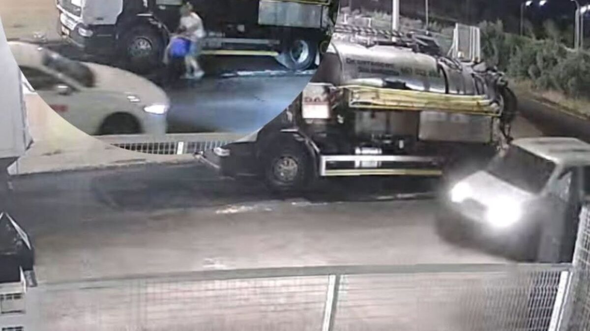 Las cámaras de seguridad graban el robo de gasóleo de un camión aparcado. Foto: Facebook EurotruckStar Las cámaras de seguridad graban el robo de gasóleo de un camión aparcado