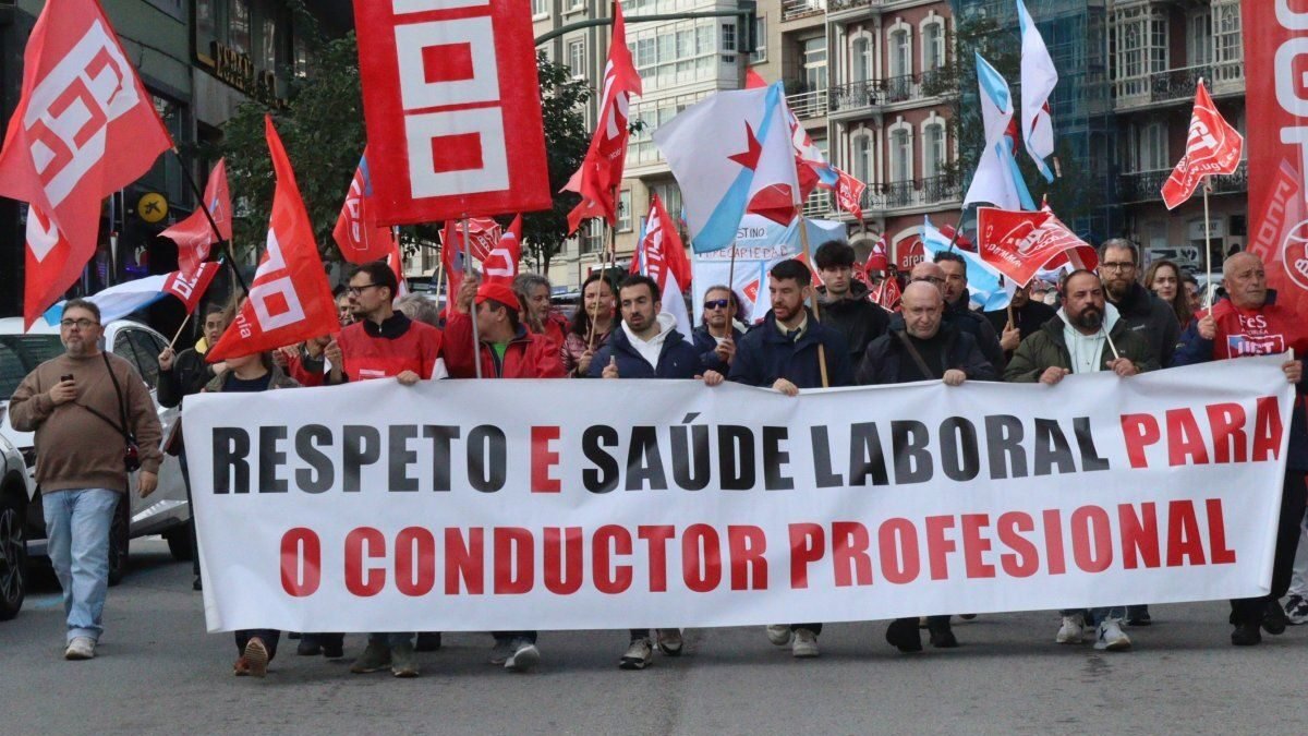Los sindicatos convocan protestas por el bloqueo del convenio de transporte de mercancías de A Coruña. Foto de archivo Los sindicatos convocan protestas por el bloqueo del convenio de transporte de mercancías de A Coruña
