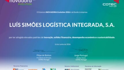 Luís Simões Logística Integrada Portugal y Reta renuevan el Estatuto Innovadora Evolution de COTEC