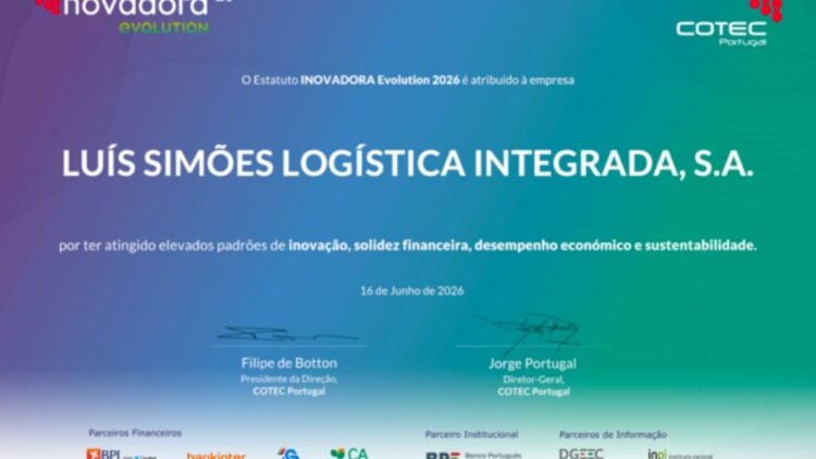 Luís Simões Logística Integrada Portugal y Reta renuevan el Estatuto Innovadora Evolution de COTEC