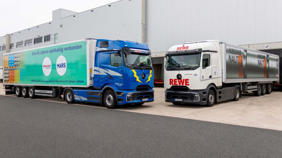 Mars y REWE realizan una ruta piloto con camiones eléctricos de las fábricas a las tiendas. Foto: Mars Mars y REWE realizan una ruta piloto con camiones eléctricos de las fábricas a las tiendas