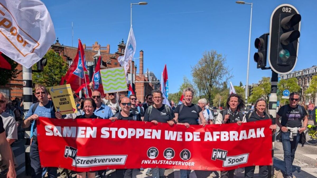 Convocan huelga de 24 horas en el sector del transporte público y ferroviario de Países Bajos. Foto: FNV Convocan huelga de 24 horas en el sector del transporte público y ferroviario de Países Bajos